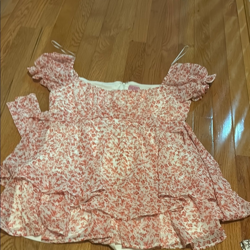 Francesca's Collections Pink Floral Mini Dress
